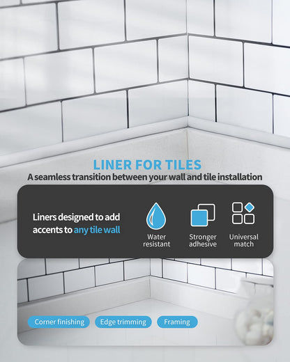 Art3d 25 ft Peel & Stick Trim for Backsplash Edge – Self-Adhesive PVC, White