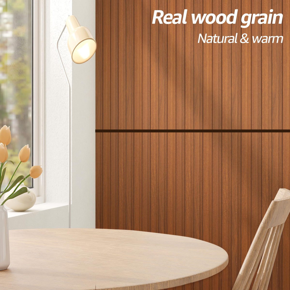 Art3d WPC Wainscoting Panels – 16-Pack 48 x 6 in Teak 3D Wall Accents