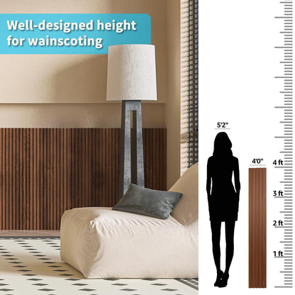 Art3d WPC Wainscoting Panels – 16-Pack 48 x 6 in Teak 3D Wall Accents