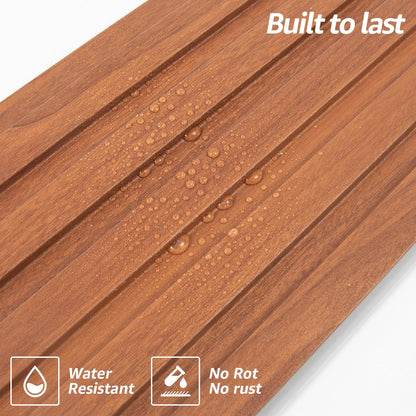 Art3d WPC Wainscoting Panels – 16-Pack 48 x 6 in Teak 3D Wall Accents
