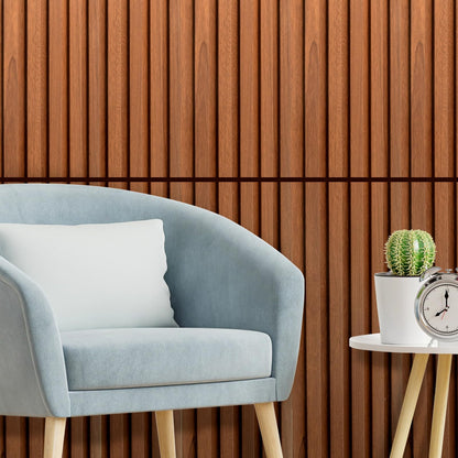Art3d WPC Wainscoting Panels – 16-Pack 48 x 6 in Teak 3D Wall Accents