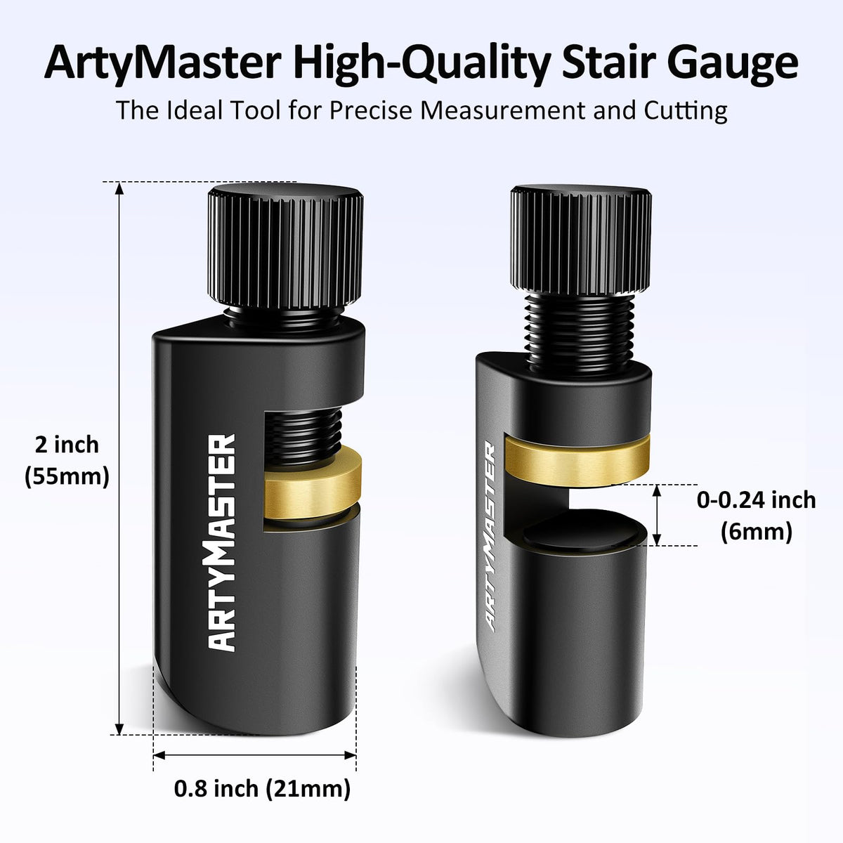 ArtyMaster Stair Gauges with Rubber Pad – Framing Square & Circular Saw Guide