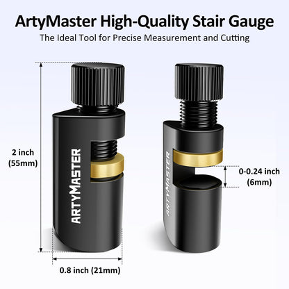 ArtyMaster Stair Gauges with Rubber Pad – Framing Square & Circular Saw Guide