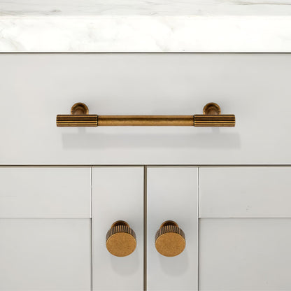 Asimerdeco 10 Pack Antique Brass Cabinet Knobs – 28mm Round Single-Hole Drawer Pulls