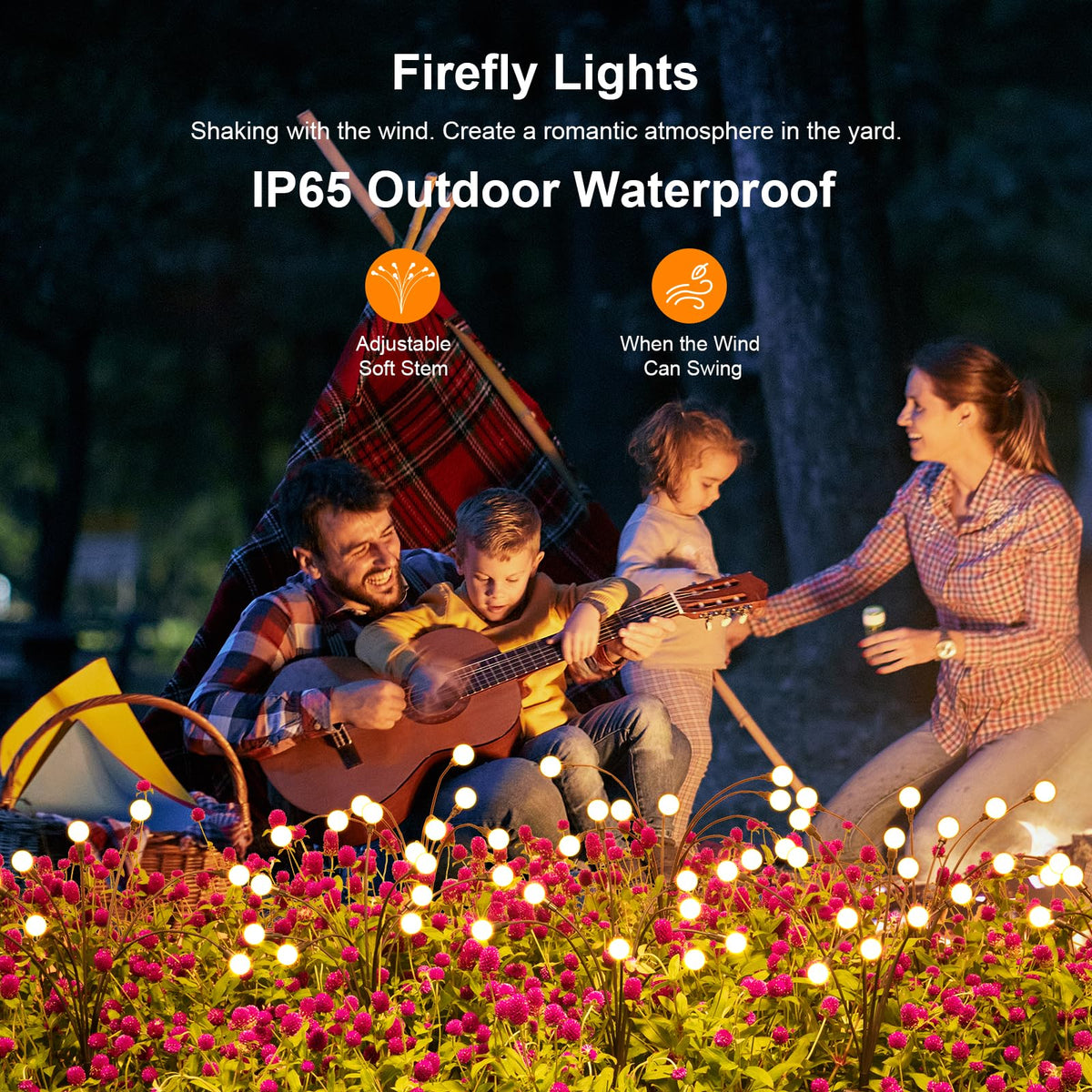 ASMAD Solar Lights Outdoor (2 Pack, 16 LEDs) – Firefly Garden Decor