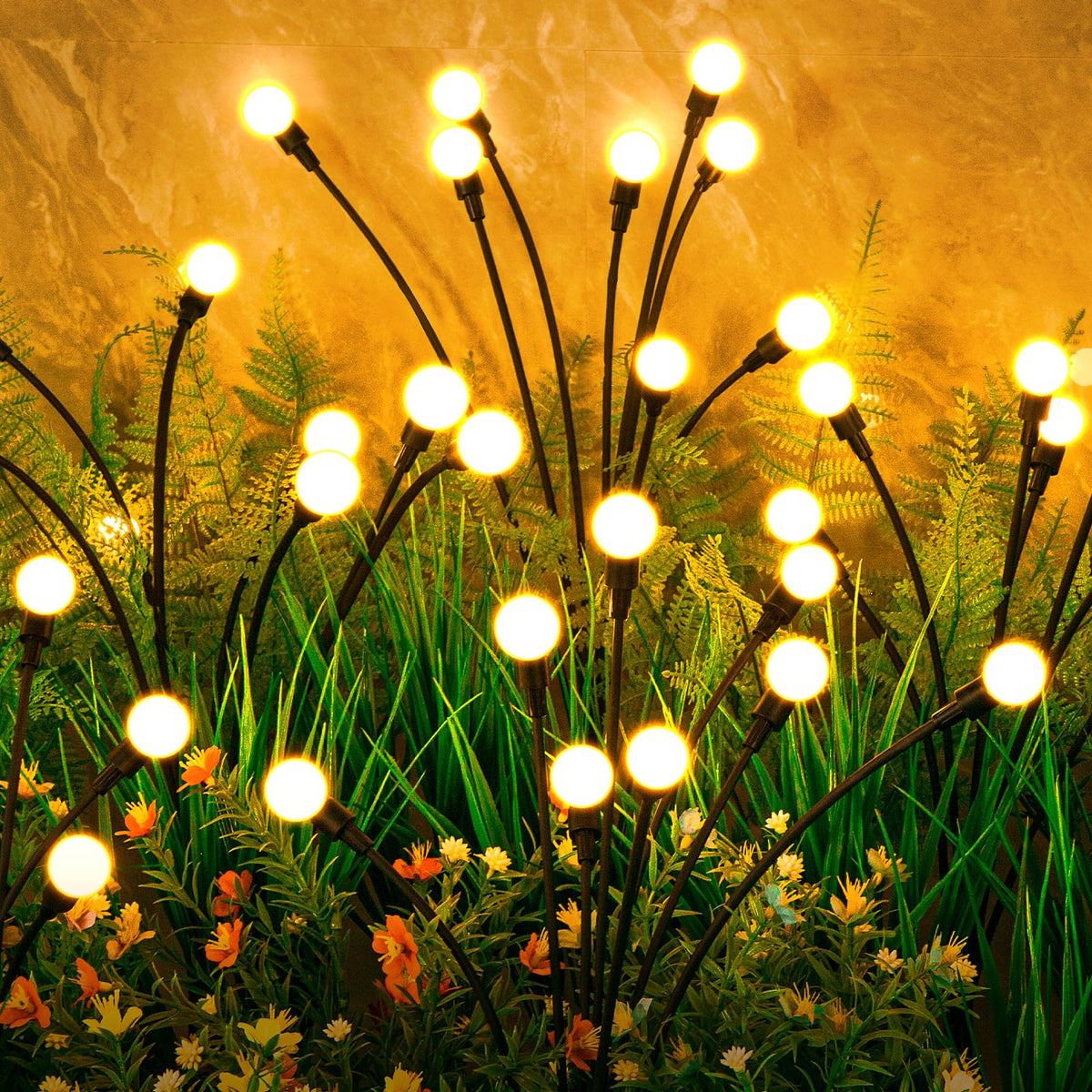 ASMAD Solar Lights Outdoor (2 Pack, 16 LEDs) – Firefly Garden Decor