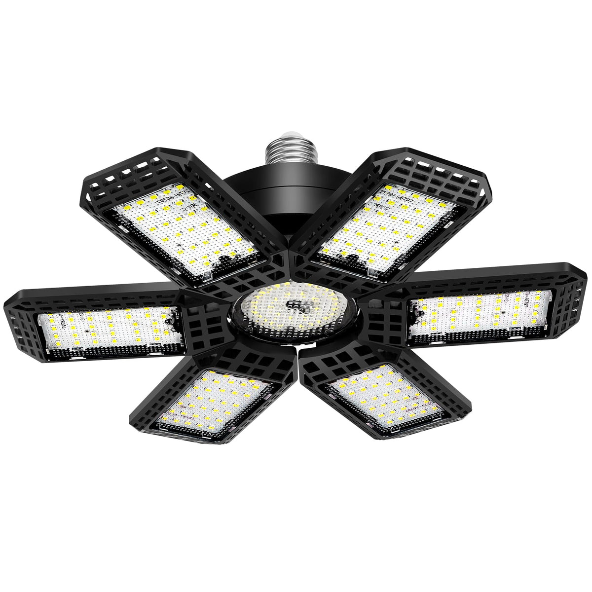 Audles 1 Pack Garage Light - 200W, 20000LM, 6500K, 6+1 Deformable Panels, E26/E27 Socket