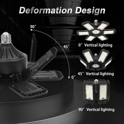 AUDLES 200W LED Garage Light - 6+1 Deformable Panels, 20000LM, E26/E27