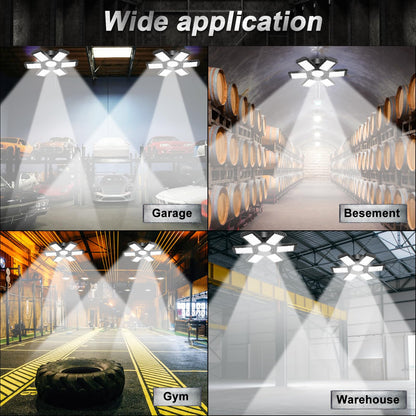 AUDLES 200W LED Garage Light - 6+1 Deformable Panels, 20000LM, E26/E27