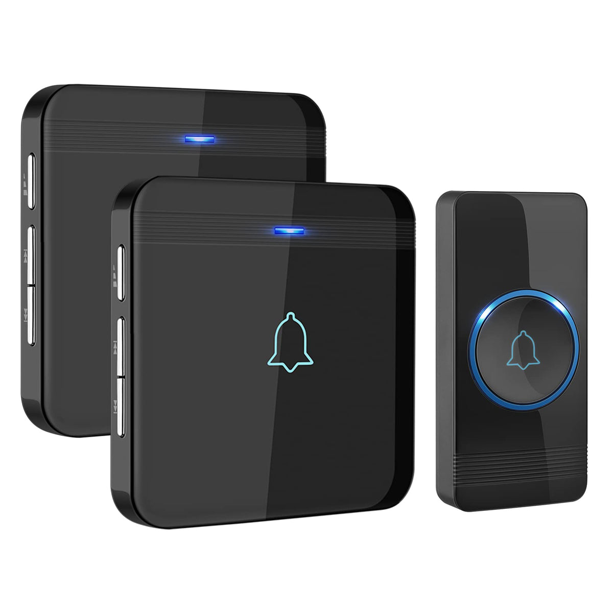AVANTEK Wireless Doorbell D-3B – 1300 ft Range, 52 Melodies, Waterproof, LED Flash, 1 Button + 2 Receivers