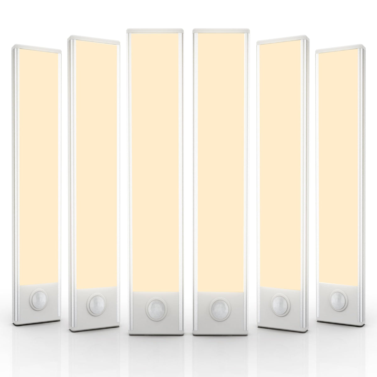 AVEVA 6 Pack Wireless Under Cabinet Lights – 40 LED Motion Sensor, USB-C Rechargeable, Magnetic Mount
