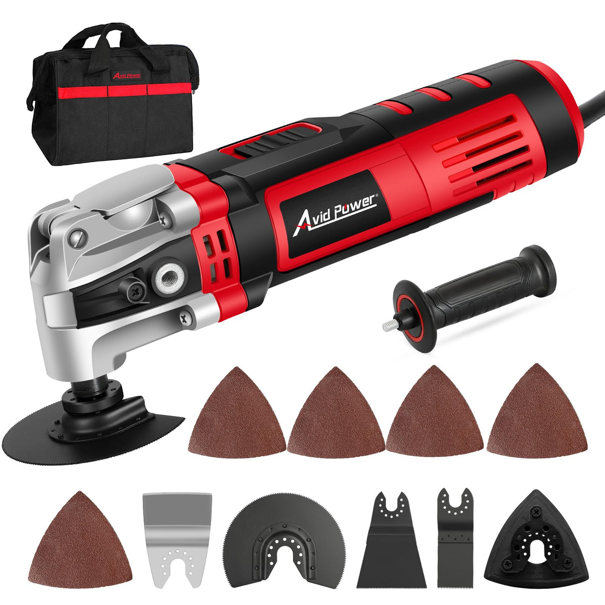 AVID POWER Oscillating Tool – 3.5-Amp, 4.5° Angle, 6-Speed, 13-Piece Kit