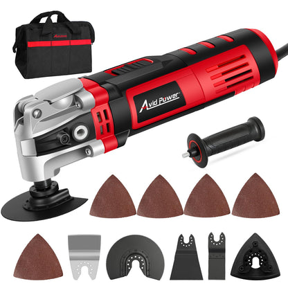 AVID POWER Oscillating Tool – 3.5-Amp, 4.5° Angle, 6-Speed, 13-Piece Kit