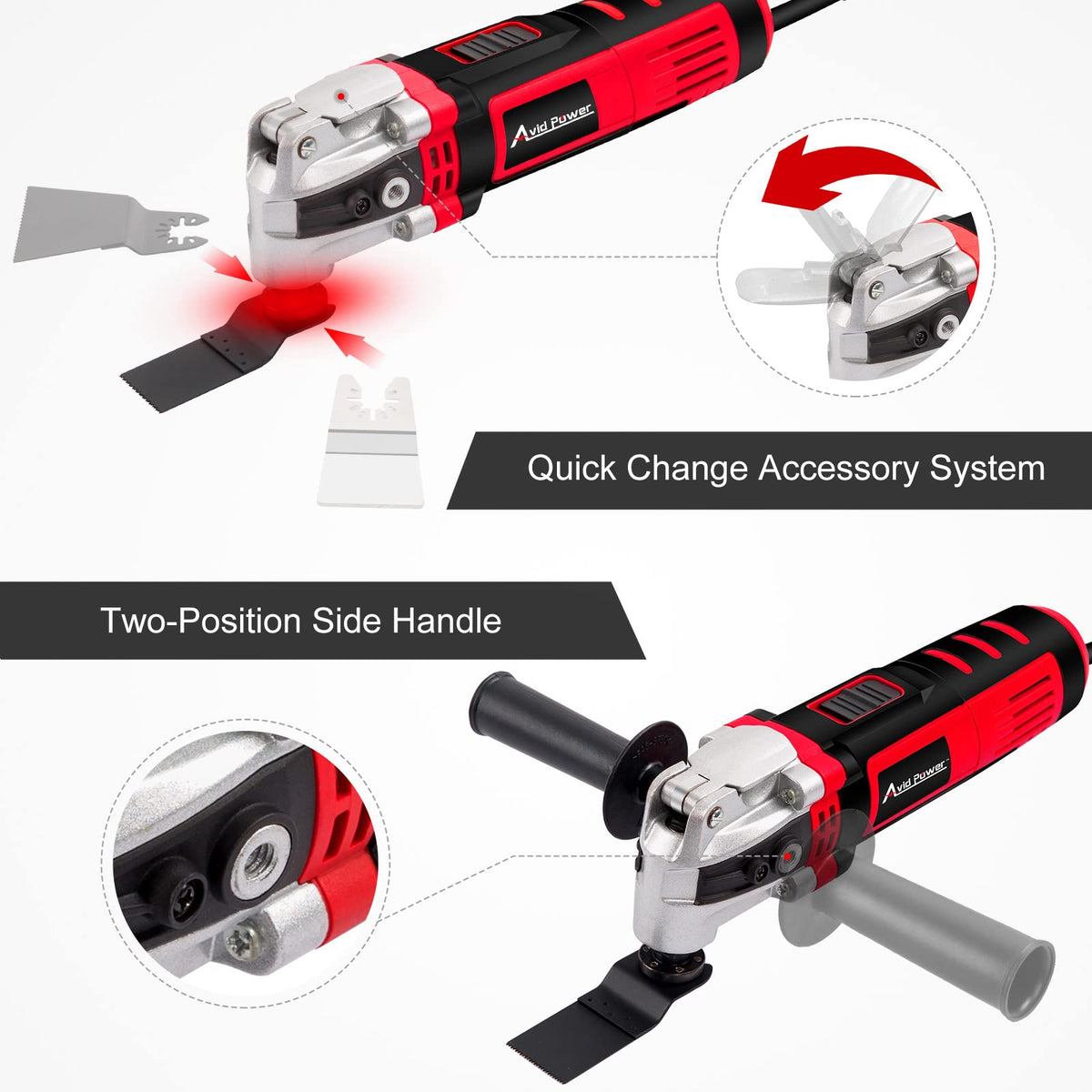AVID POWER Oscillating Tool – 3.5-Amp, 4.5° Angle, 6-Speed, 13-Piece Kit