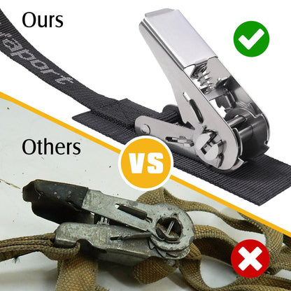 Ayaport Stainless Steel Ratchet Tie Down Straps – 8ft Endless, 2-Pack