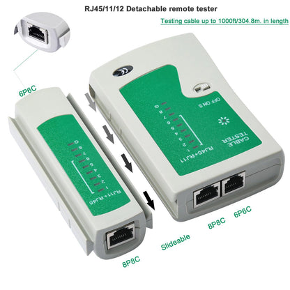 BAIDUOTOOL RJ45 Crimp Tool Kit – Pass-Through & All-In-One Ethernet Crimper with Tester