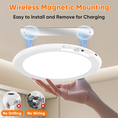 Bairth Rechargeable Motion Sensor Ceiling Light with Remote – Wireless LED, 3 Color Temps, Ultra-Thin 0.5 in