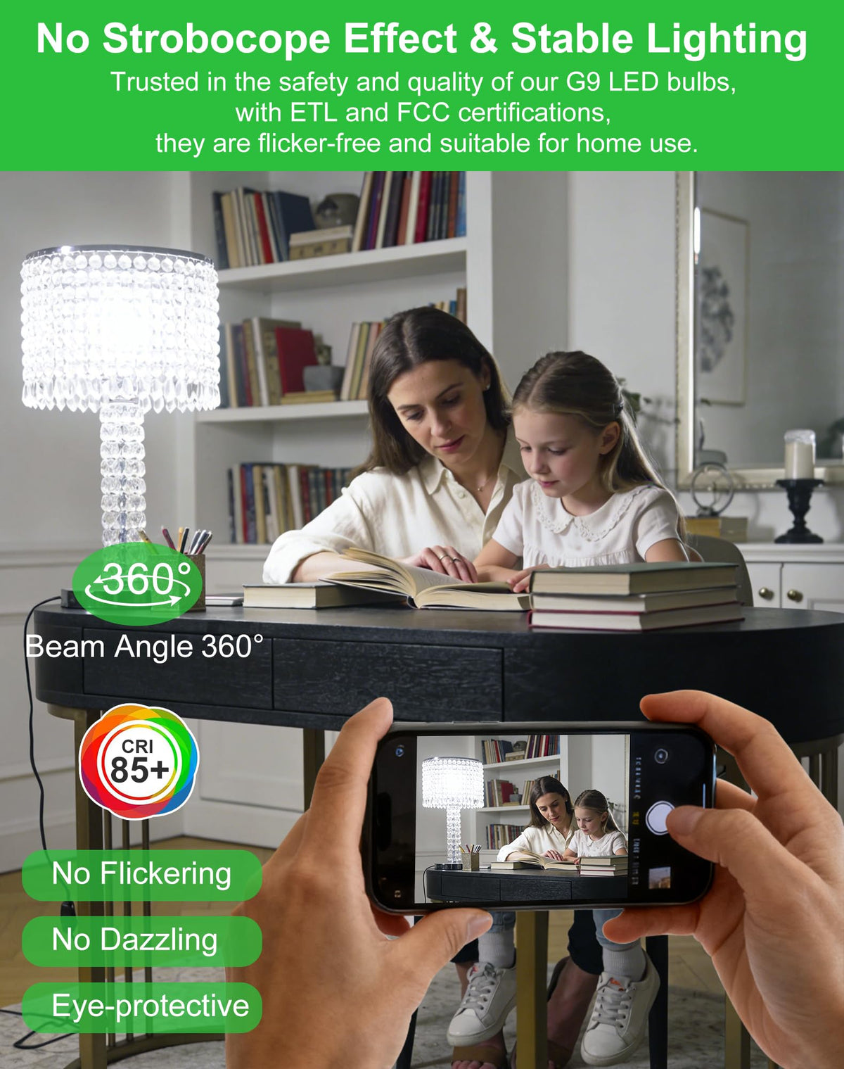 BAOMING G9 LED Bulb 4W Dimmable (40W Eq) – 6000K Cool White, 450LM, Ceramic Base, 5-Pack