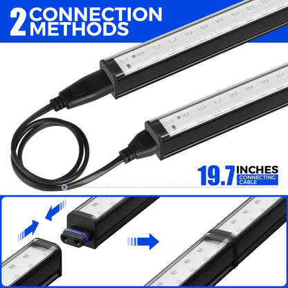 Barrina 10W Black Light Bar (1ft) – Magnetic UV LED, Linkable, 2-Pack