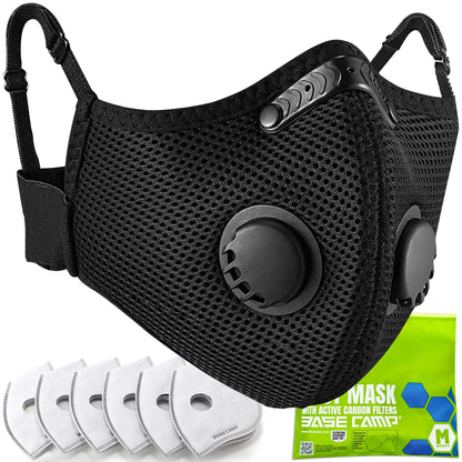 BASE CAMP M Plus Dust Mask | Reusable 6-Layer Filtration for Woodworking, Construction, and Outdoor Tasks