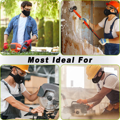 BASE CAMP M Plus Dust Mask | Reusable 6-Layer Filtration for Woodworking, Construction, and Outdoor Tasks