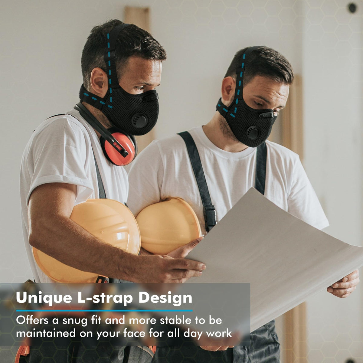 BASE CAMP M PRO Dust Mask – All-Day Comfort Reusable Respirator with L-Strap