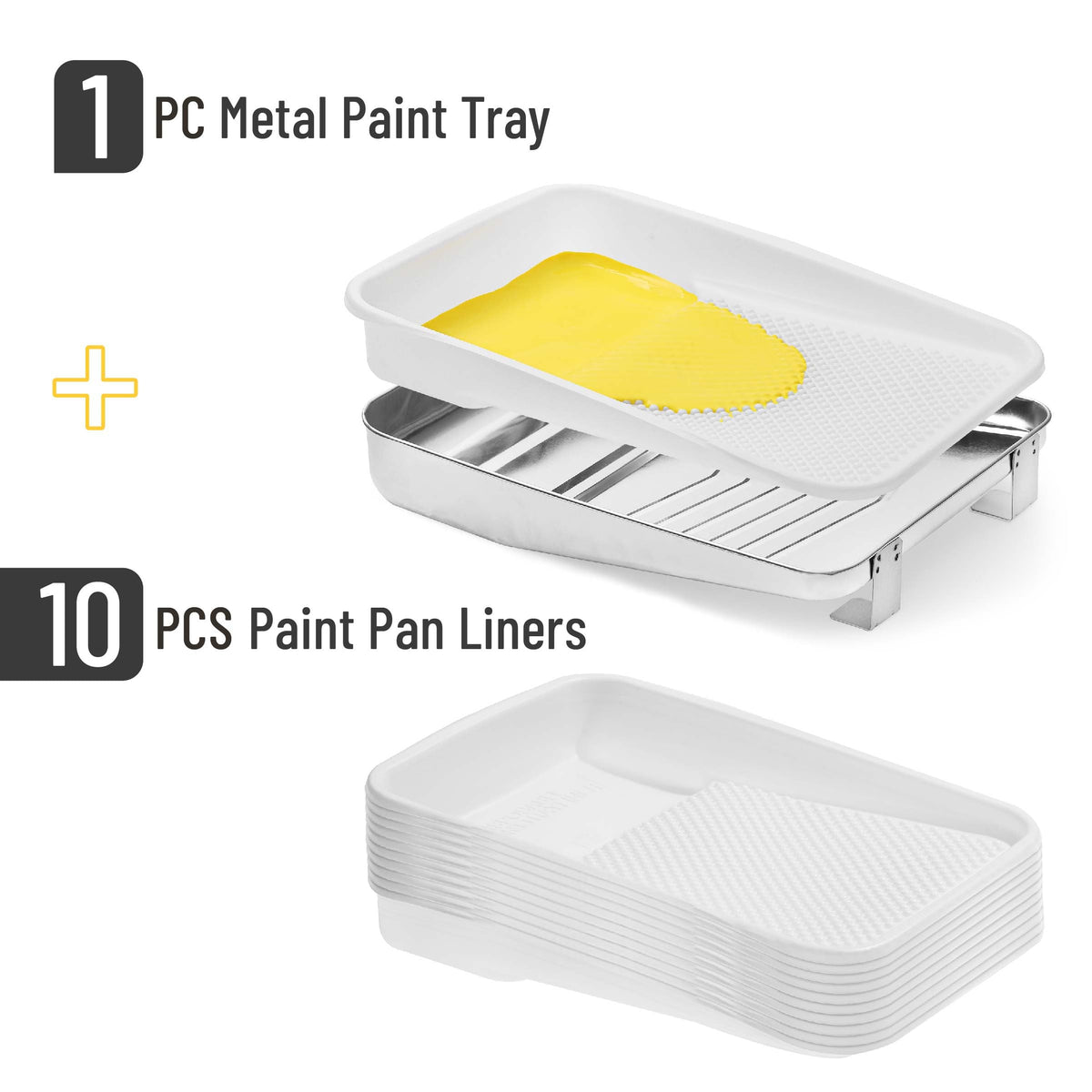 Bates Choice 9-Inch Paint Tray with 10 Disposable Liners for 9-Inch Rollers