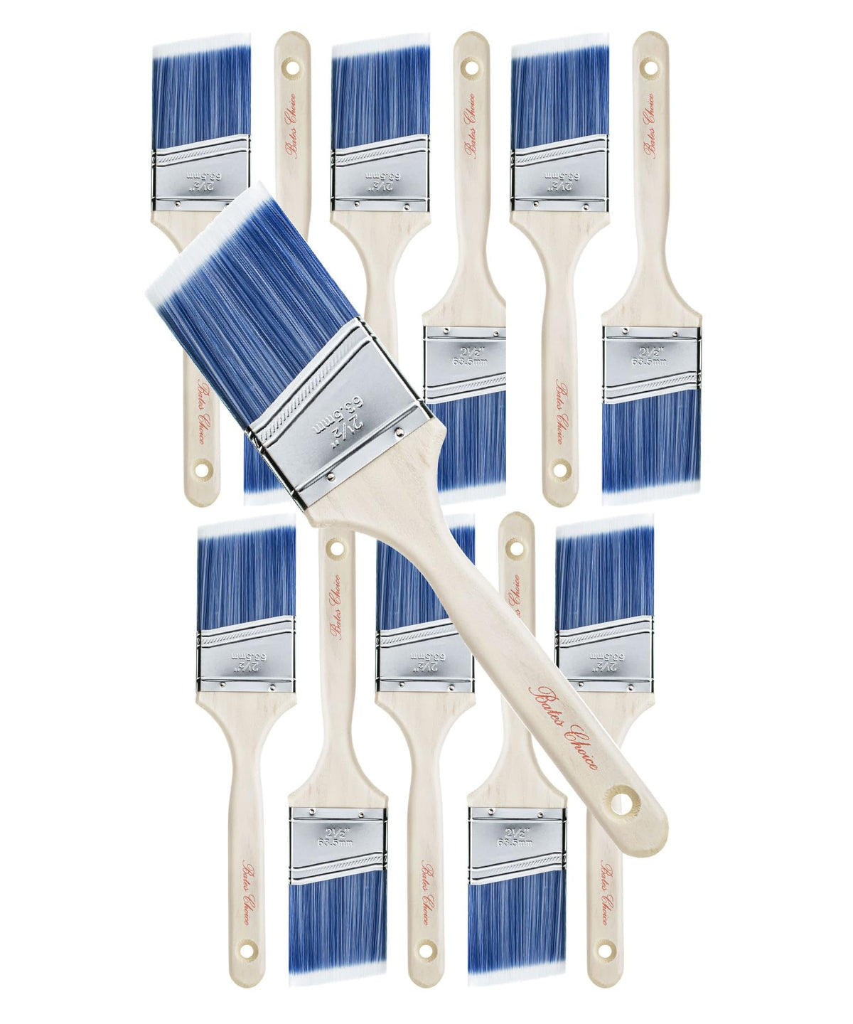 Bates Choice 2.5-Inch Angled Paint Brush Set | 12-Pack for Edging & Precision
