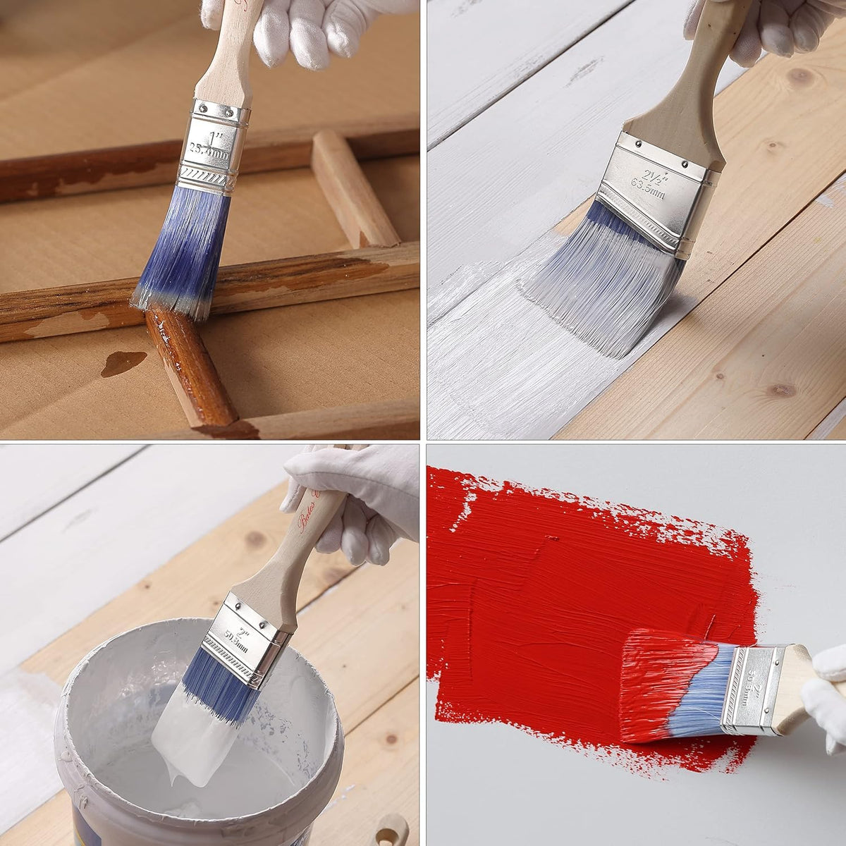 Bates Choice 2.5-Inch Angled Paint Brush Set | 12-Pack for Edging & Precision