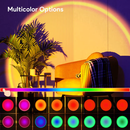 Bavcieu Sunset Lamp Projection LED Lights with Remote – Multicolor, 360° Rotation, 4 Modes