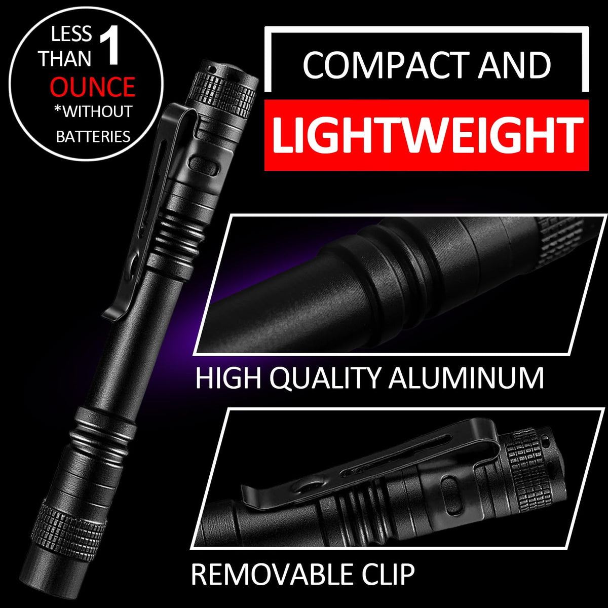 Beieverluck 10-Pack UV Blacklight Flashlight 395nm Pen Light with Clip – Detect Stains & Bed Bugs