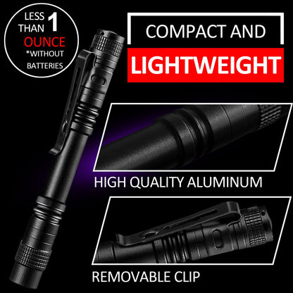 Beieverluck 10-Pack UV Blacklight Flashlight 395nm Pen Light with Clip – Detect Stains & Bed Bugs