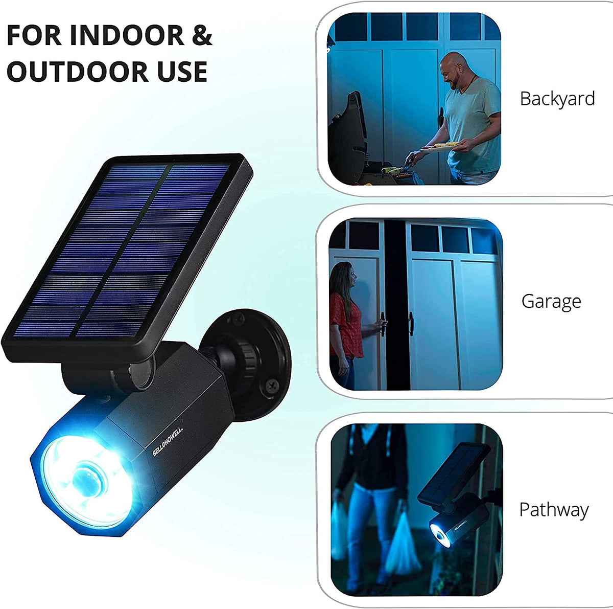 Bell+Howell Bionic Spotlight Deluxe Solar-Powered Outdoor Light with Motion Sensor