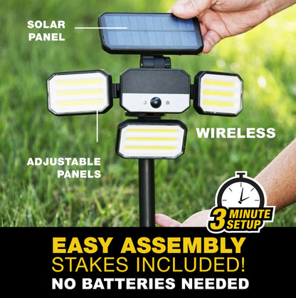 Bell+Howell Bionic Flood Light ASON TV – Solar Outdoor LED, 108 COB-LED, 50% Brighter, Motion Sensor