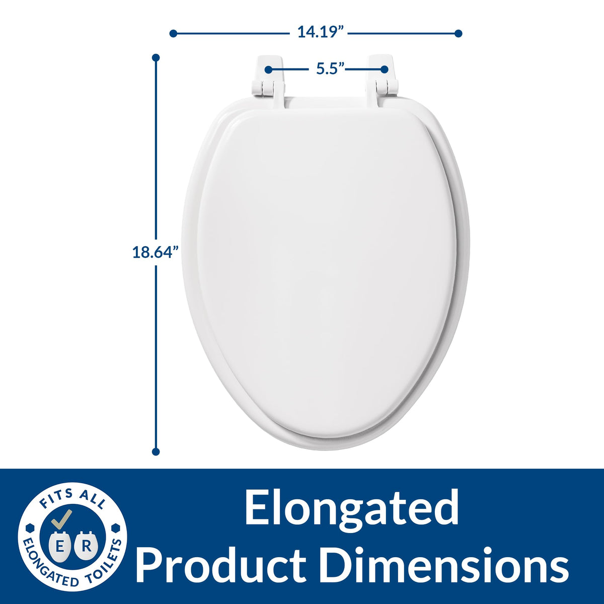 Bemis 1400TTA Economy Durable Wood Toilet Seat – Elongated, Made in USA, White