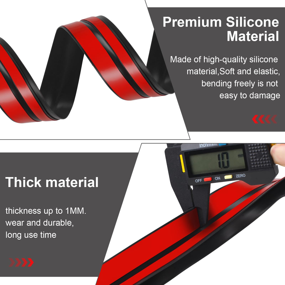 Benory T-Shaped Silicone Seal Strip for Door & Window Gaps | 20ft Black
