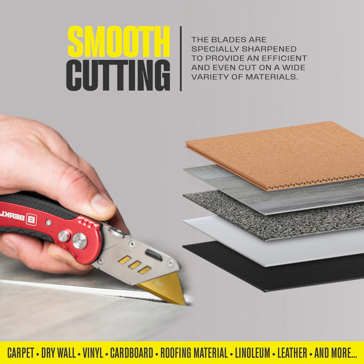 Berkling 50-Pack Titanium-Plated Utility Knife Blades with Dispenser — SK2H Laser-Sharp, T-Shape Refills