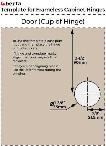 Berta 6-Pack Full Overlay Frameless Soft-Close Hinges – 110° 3D Adjustable, Clip-On Concealed Kitchen Hinges