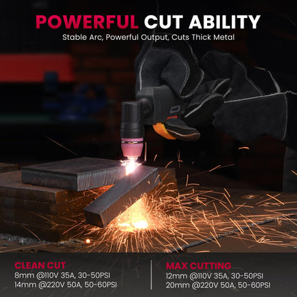 Bestarc Pilot Arc Plasma Cutter 50A – Dual Voltage 110/220V, LED Display, Air Sensor