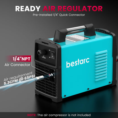 Bestarc Pilot Arc Plasma Cutter 50A – Dual Voltage 110/220V, LED Display, Air Sensor