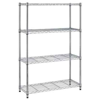 BestOffice 4-Tier Chrome Wire Shelves – 36x14x54, Adjustable Racks, 1000 lb Capacity