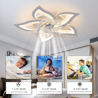 Bevenus Low Profile Ceiling Fan with Lights – Flower-Shape Design, Remote & App Control, 6-Speed 110V