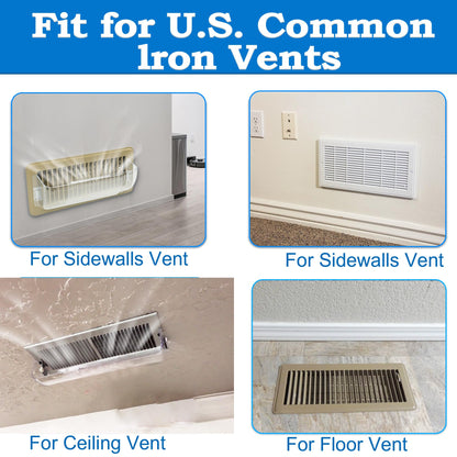 Binazon Magnetic Vent Deflector 9-14in | 4 Pack Clear – Adjustable Vent Covers for Vents, Walls, Floors, Ceilings