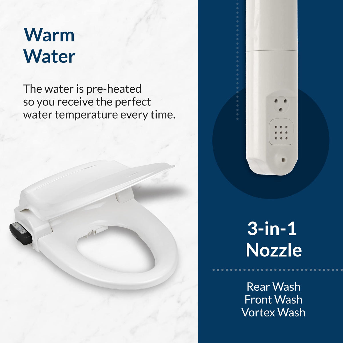 Bio Bidet Bliss BB1000 Electric Bidet Seat – Warm Water, Heated Seat, Air Dryer, Remote