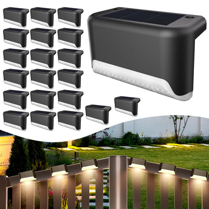 BKBB PPBB Solar Deck Lights – 20 Pcs Outdoor LED Step Lights, Waterproof & Easy Install
