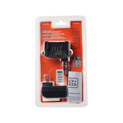 BLACK+DECKER 20V MAX Lithium Battery Charger — 12V/20V Compatible (LCS1620B)
