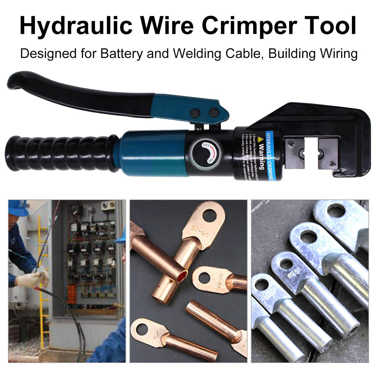 BLIKA 10 Ton Hydraulic Crimping Tool & Cable Cutter – 11 Dies, 1/8"–2/0" Wires