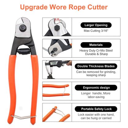 BLIKA 10 Ton Hydraulic Crimping Tool & Cable Cutter – 11 Dies, 1/8"–2/0" Wires