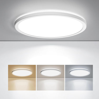 BLNAN LED Flush Mount Ceiling Light – 12-Inch, 24W, 3000K/4000K/5000K, Ultra-Thin, Hardwired