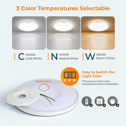 BLNAN Motion Sensor Ceiling Light Wired — 8.7-inch Flush Mount, 3-CCT, Auto/On/G Modes